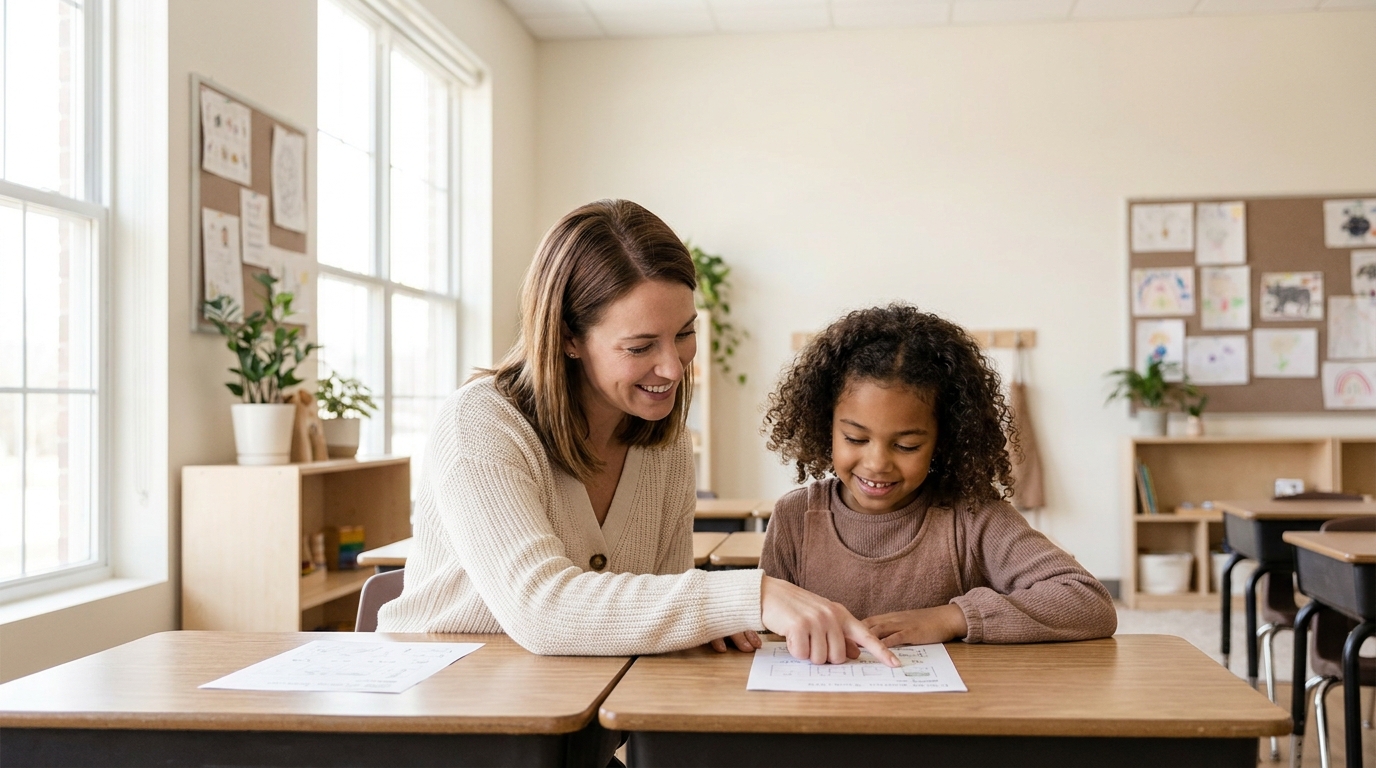 Un étudiant et un enseignant
